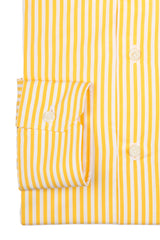 Striped Popeline Shirt Yellow Handmade