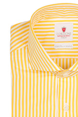 Striped Popeline Shirt Yellow Handmade