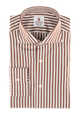Striped Popeline Alumo Shirt Brown