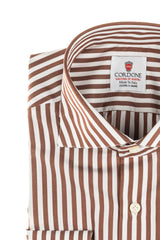 Striped Popeline Alumo Shirt Brown