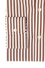 Striped Popeline Alumo Shirt Brown