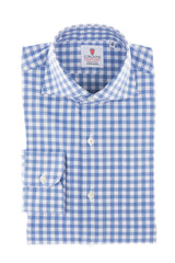 Camicia Quadri Twill Azzurra