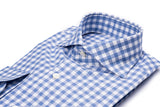 Camicia Quadri Twill Azzurra