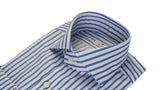 Blue and White Striped Oxford -Italian Cotton - Handmade in Italy