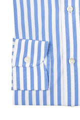 Bold Striped Popeline Shirt Azure Handmade