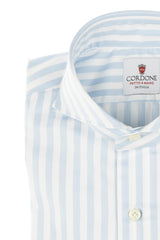 Bold Striped Twill Shirt Azure