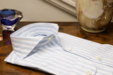 Bold Striped Twill Shirt Azure