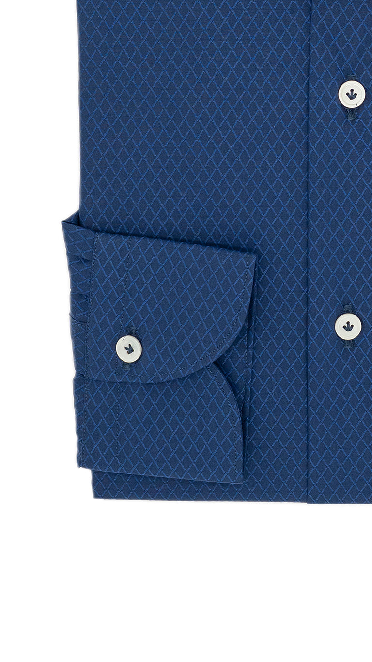 Dobby Shirt Blue Rhombs