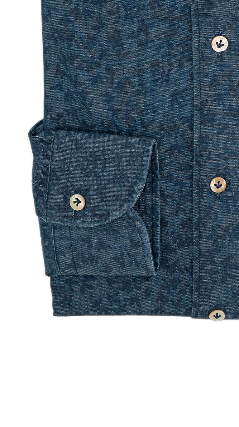 Damask Blue Denim Shirt