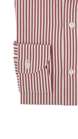 Camicia in twill a righe rosse