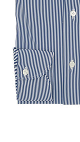 Striped Blue No Iron Techincal Fabrics Shirt