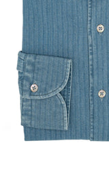 Embossed Denim Light Blue Shirt