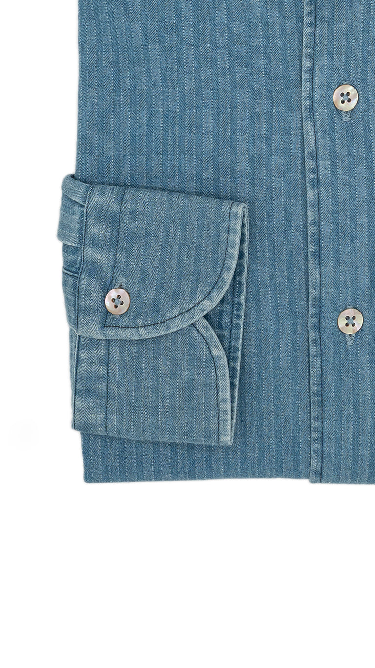 Embossed Denim Light Blue Shirt
