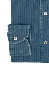 Embossed Denim Blue Shirt