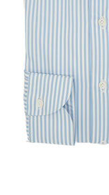 Camicia in twill a righe azzurre