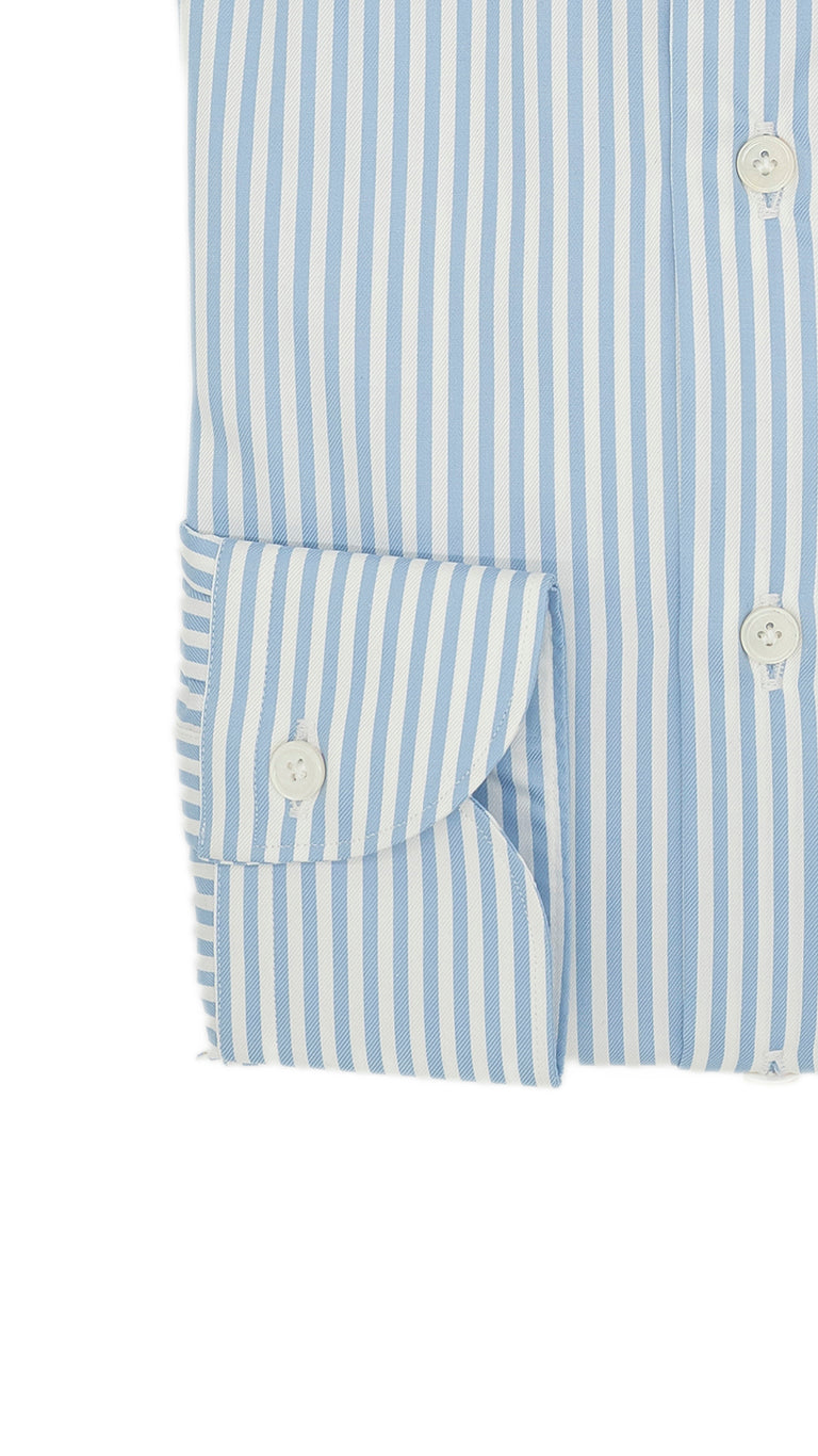 Camicia in twill a righe azzurre