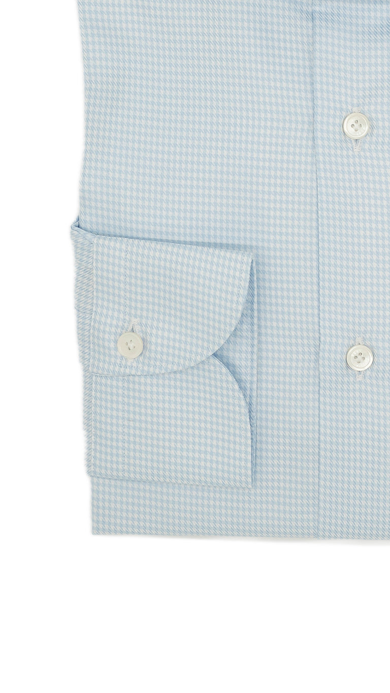 Camicia Pied-De-Poule azzurra in twill Facile Stiro