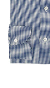 Easy Iron Pied-De-Poule Twill Shirt Blue