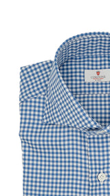 Easy Iron Check Twill Shirt Blue