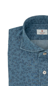 Damask Light Blue Denim Shirt