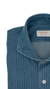 Embossed Denim Blue Shirt