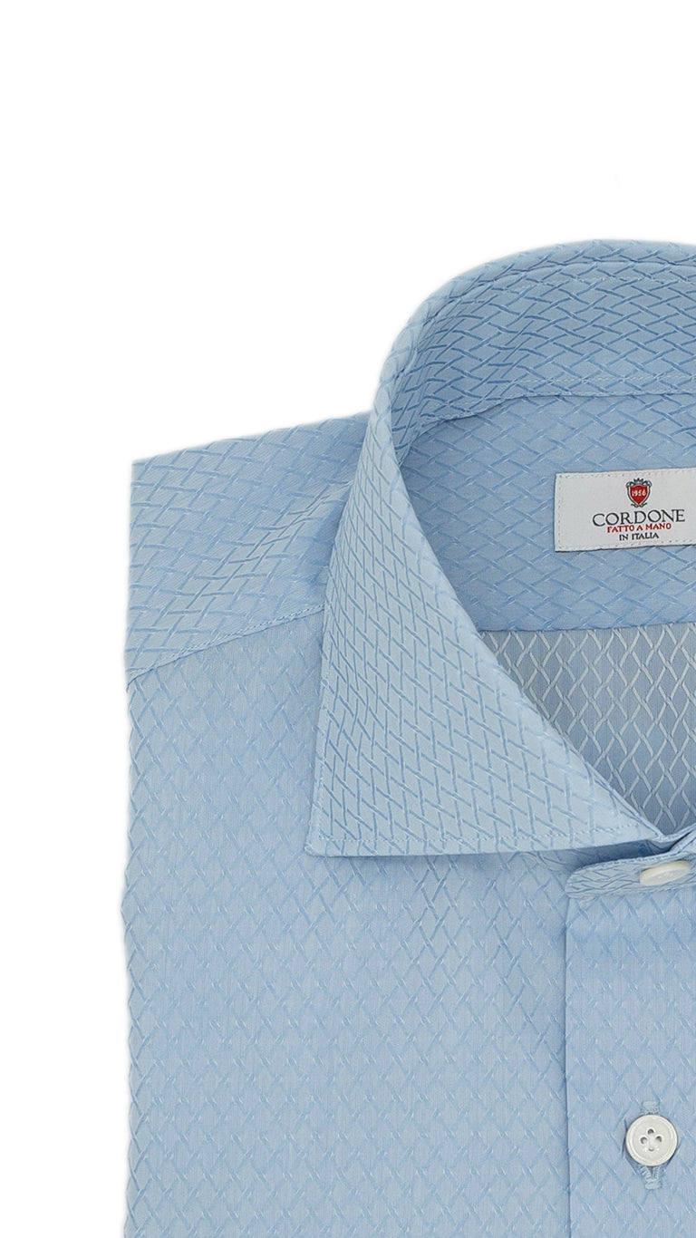 Dobby Shirt Azure Rhombs