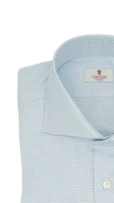Camicia Pied-De-Poule azzurra in twill Facile Stiro