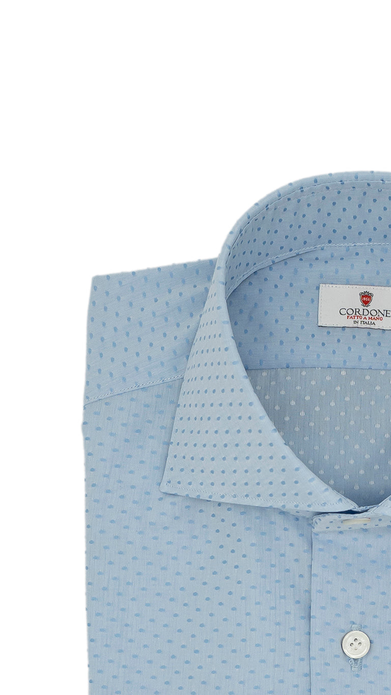 Dobby Shirt Azure Dots
