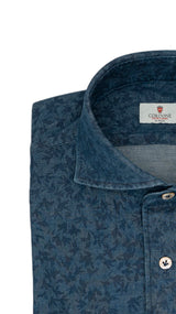 Damask Blue Denim Shirt