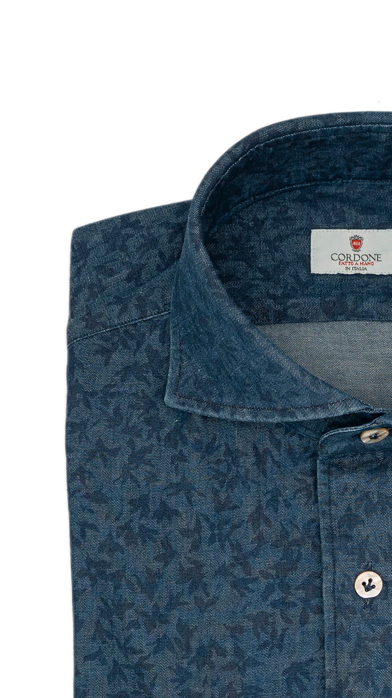 Damask Blue Denim Shirt
