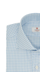 Easy Iron Check Twill Shirt Azure
