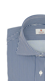 Striped Blue No Iron Techincal Fabrics Shirt