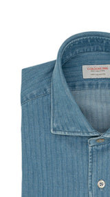 Embossed Denim Light Blue Shirt