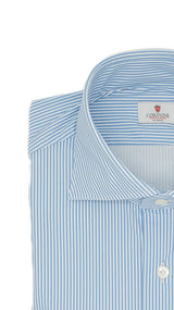 Striped Azure No Iron Techincal Fabrics Shirt
