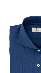 Dobby Shirt Blue Rhombs