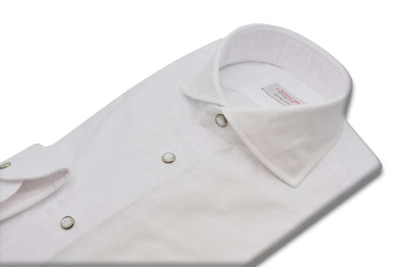 White Oxford Brush Shirt - Italian Cotton - Handmade in Italy - VIP