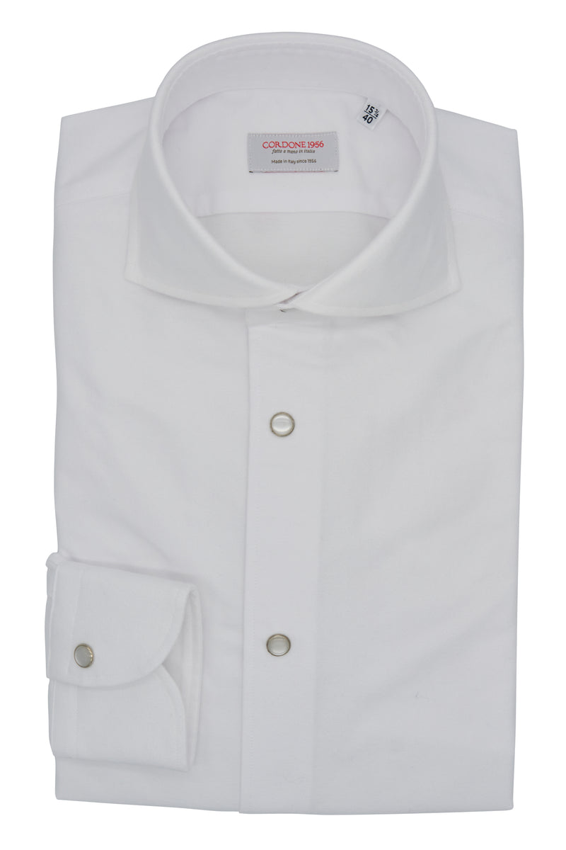 White Oxford Brush Shirt - Italian Cotton - Handmade in Italy - VIP