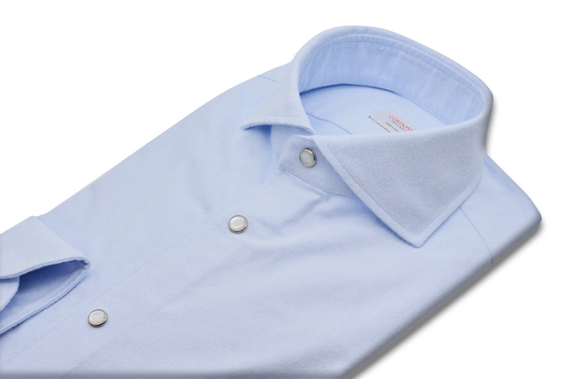 Azure Oxford Brush Shirt - Italian Cotton - Handmade in Italy - VIP