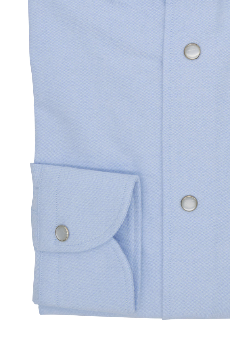 Azure Oxford Brush Shirt - Italian Cotton - Handmade in Italy - VIP