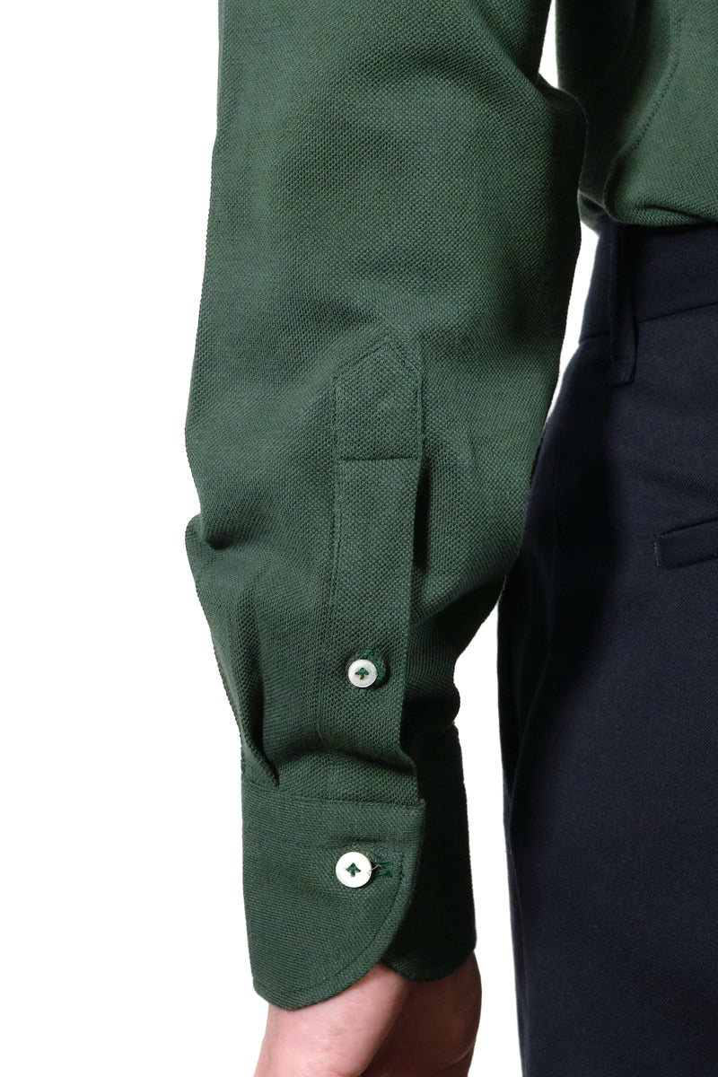 Green Polo Shirt  - Italian Cotton - Handmade in Italy