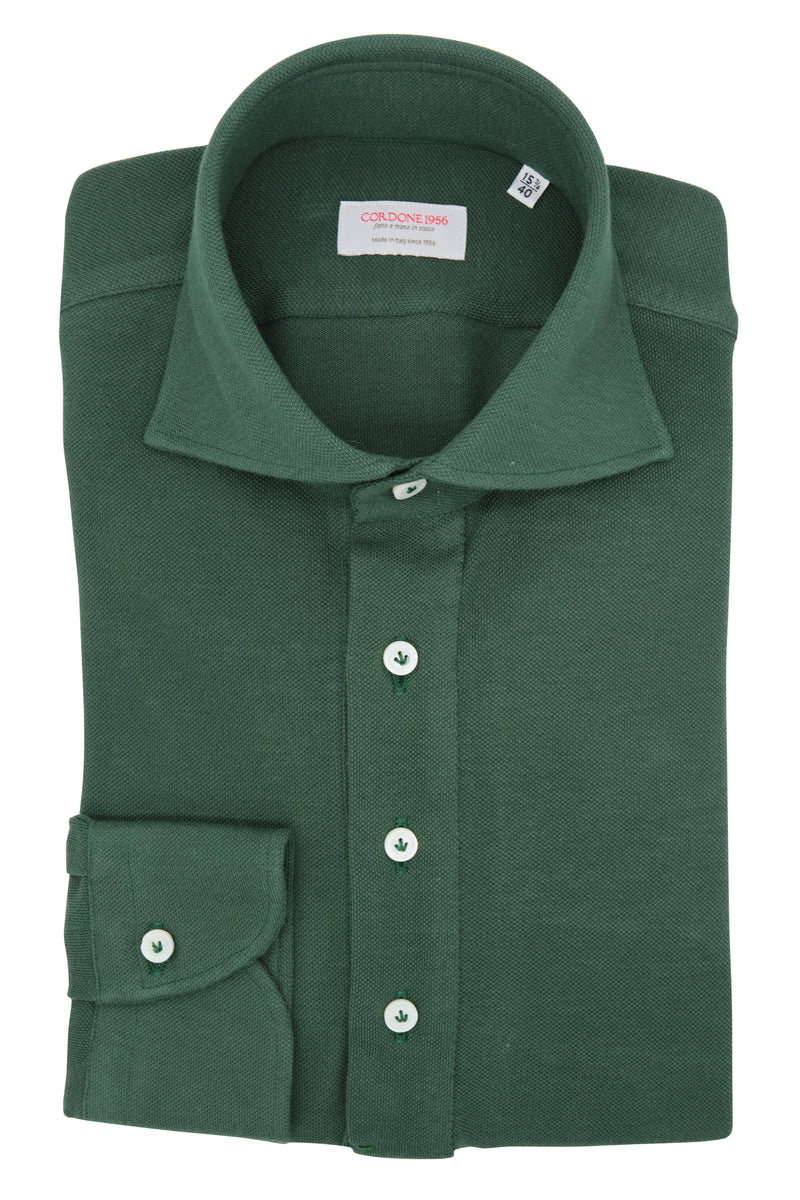 Green Polo Shirt  - Italian Cotton - Handmade in Italy