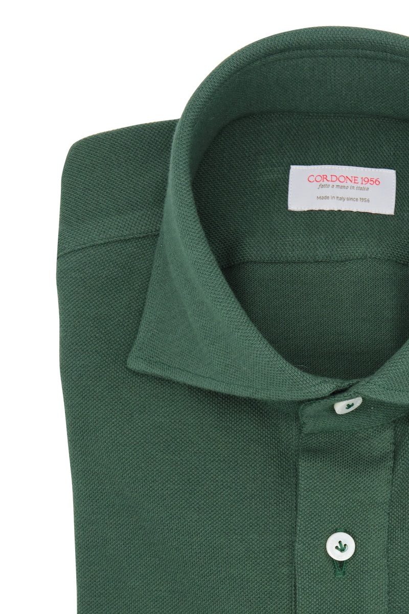 Green Polo Shirt  - Italian Cotton - Handmade in Italy