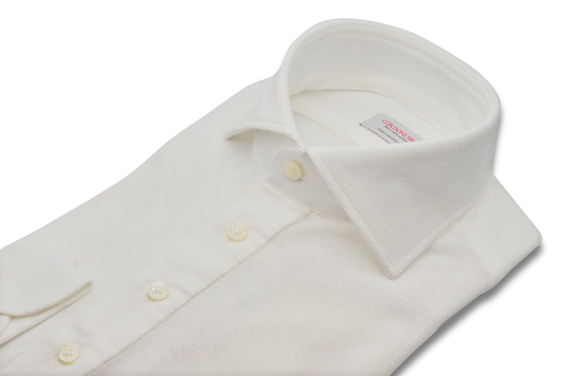 White Polo Shirt  - Italian Cotton - Handmade in Italy - VIP