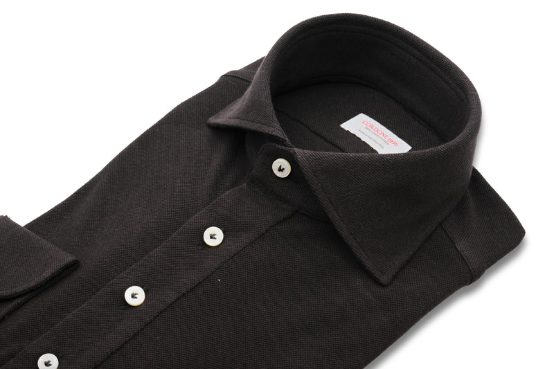 Brown Polo Shirt  - Italian Cotton - Handmade in Italy