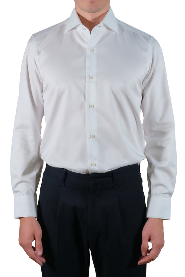 Elegant White Shirt - Italian Cotton - Handmade in Italy