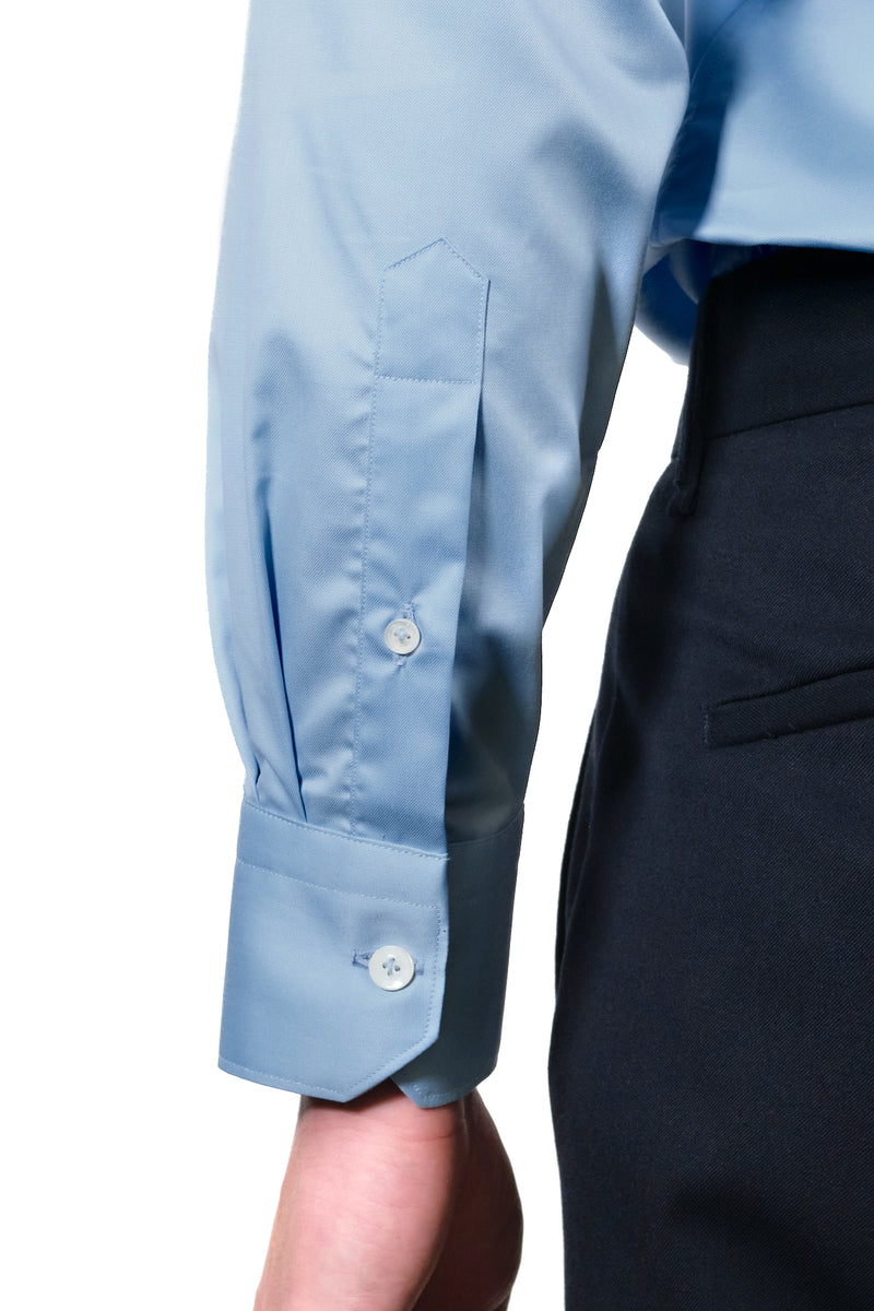 Elegant Azure Shirt - Italian Cotton - Handmade in Italy -VIP