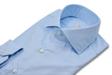 Elegant Azure Shirt - Italian Cotton - Handmade in Italy -VIP