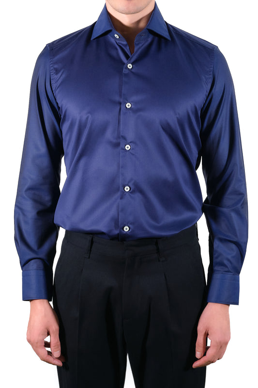 Elegant Blue Shirt - Italian Cotton - Handmade in Italy - VIP