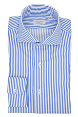 Elegant Shirt With White and Blue Stripes - Italian Cotton - Handmade in Italy - VIP