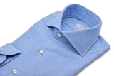 Azure Flannel Shirt - Italian cotton - Handmade in Italy